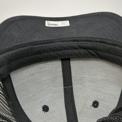 Dover Bluff Hat Co Trucker Hat Black One Size Mesh Back Leather Patch Hook Logo