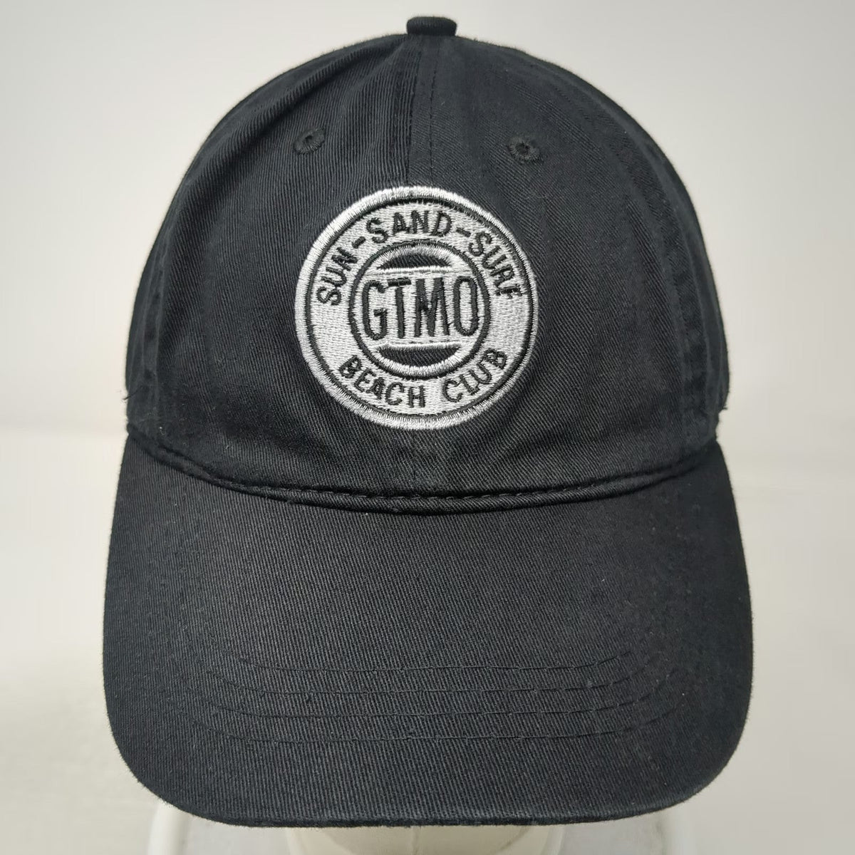 Polar USA Baseball Cap Black OSFM GTMO Beach Club Sun Sand Surf Slideback Hat