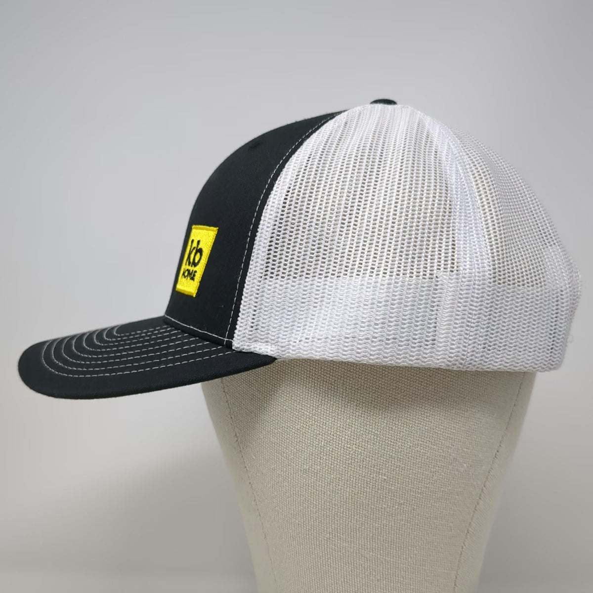 Richardson Trucker Hat Black One Size KB Home Construction Logo Mesh Snapback