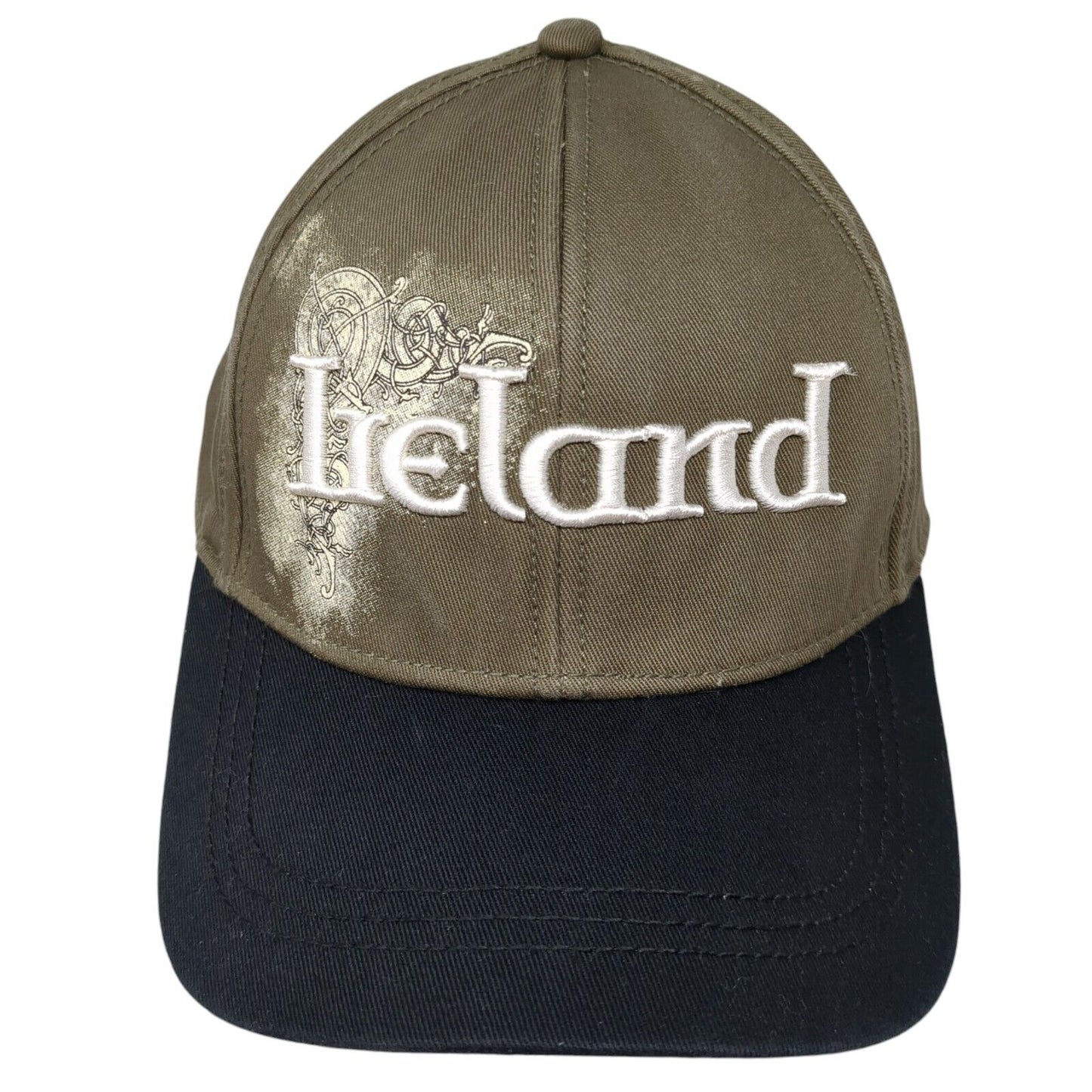 Ireland Slideback Hat Brown One Size Adjustable Embroidered 6 Panel Cotton
