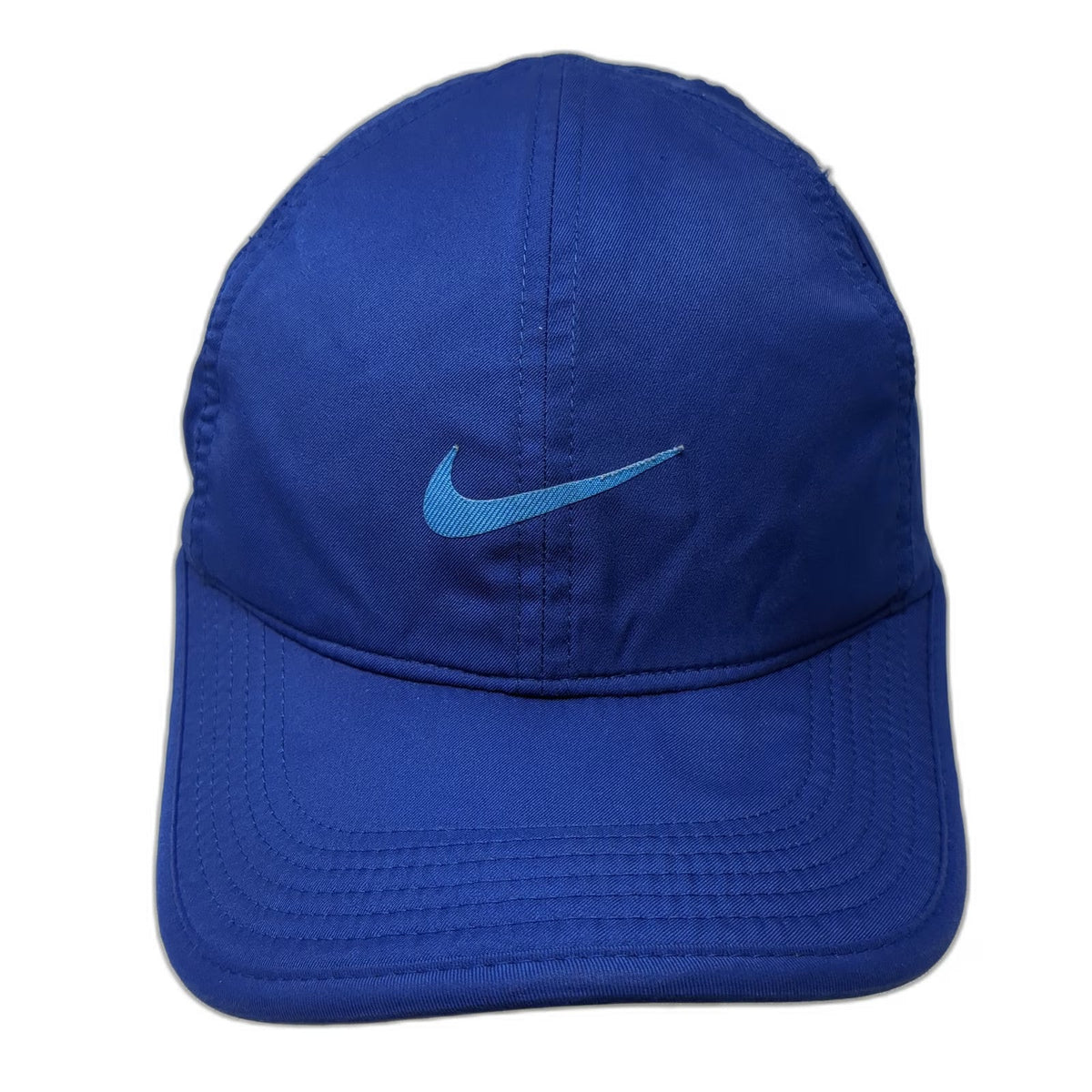 Nike Baseball Cap Blue One Size Dri-Fit Featherlight Mesh Strapback Hat Swoosh