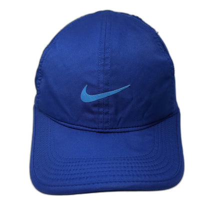 Nike Baseball Cap Blue One Size Dri-Fit Featherlight Mesh Strapback Hat Swoosh