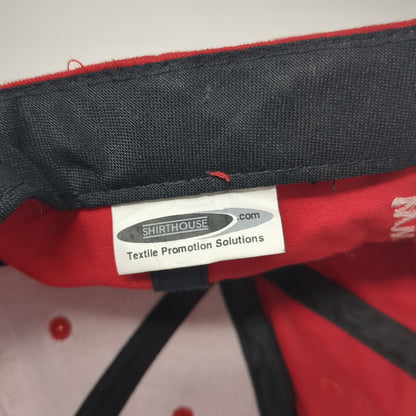 Shirthouse Slideback Hat Red One Size Adjustable Embroidered 6 Panel