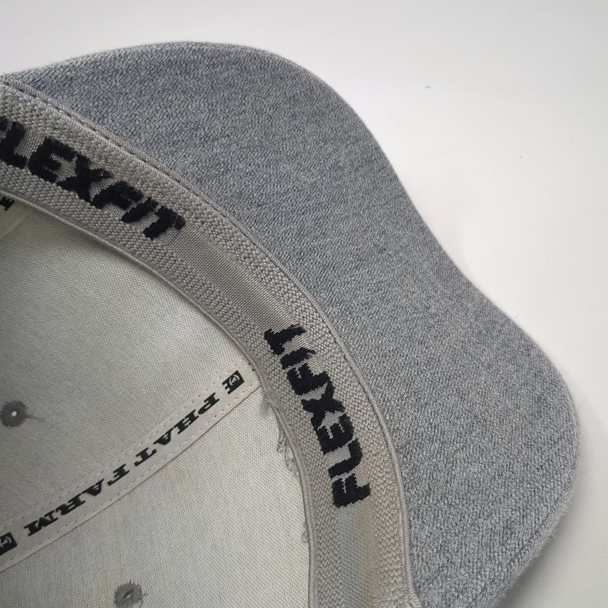 Phat Farm Baseball Cap Gray M Fitted Heather Script Logo Back Patch 6-Panel Hat
