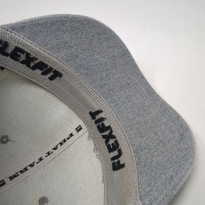 Phat Farm Baseball Cap Gray M Fitted Heather Script Logo Back Patch 6-Panel Hat