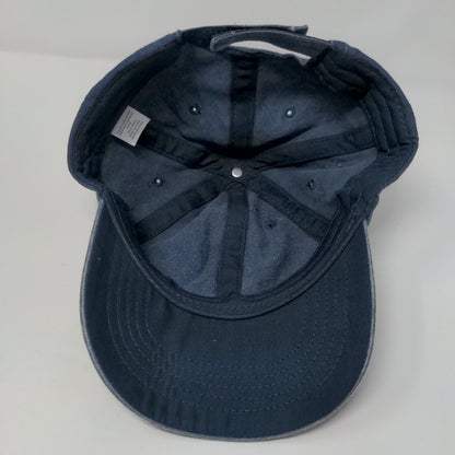 Unbranded Strapback Hat Blue OSFM Adjustable Vented Holes 6 Panel Denim Blank