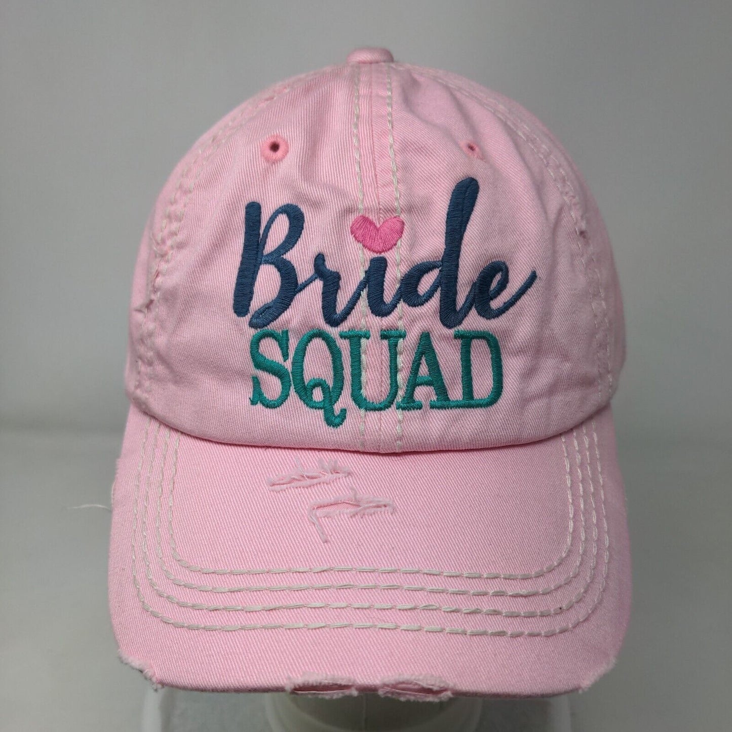 Bride Squad Strapback Hat Pink One Size Embroidered KB ETHOS Vintage