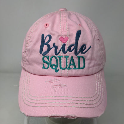 Bride Squad Strapback Hat Pink One Size Embroidered KB ETHOS Vintage