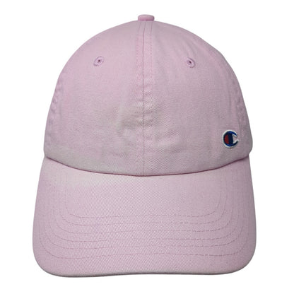 Champion Slideback Baseball Cap Pink One Size Adjustable Embroidered 6 Panel