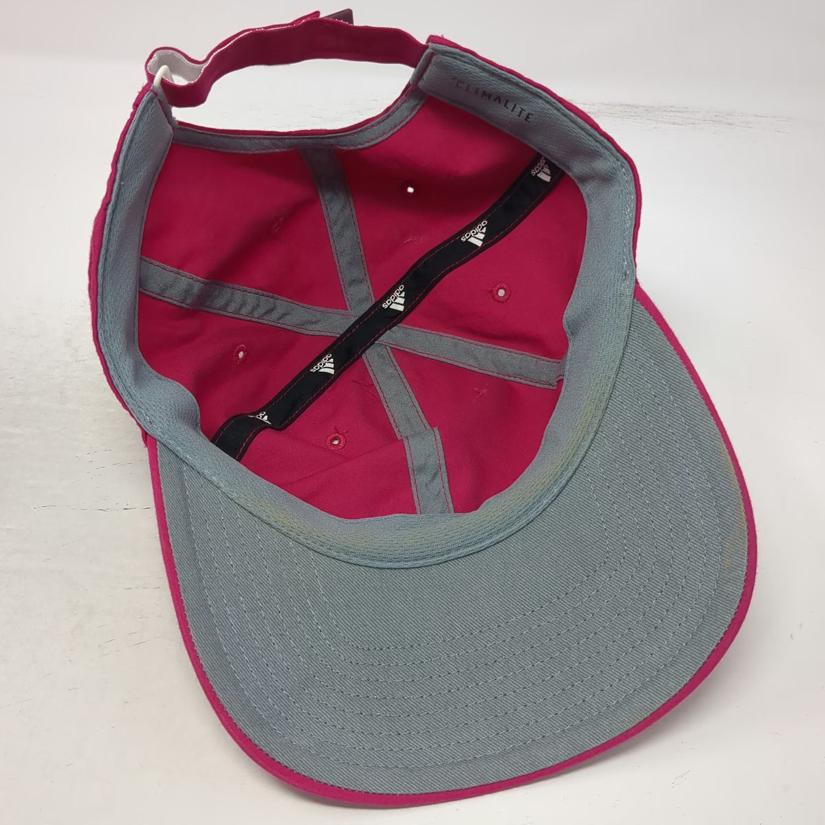 Adidas Baseball Cap Pink One Size Embroidered Logo Climalite Adjustable Hat