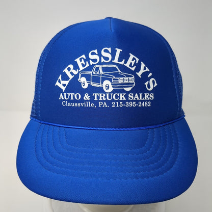 Kressley's Auto & Truck Sales Rope Trucker Hat Blue One Size Mesh Back