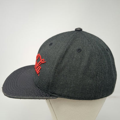Coca-Cola Snapback Black One Size Textured Visor Red Logo Hat 3D Embroidery