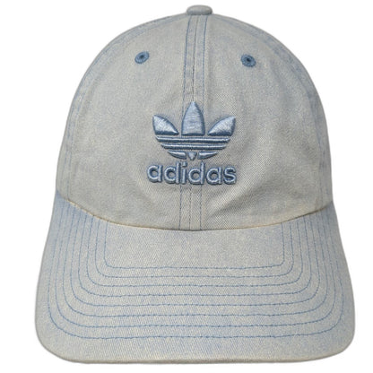Adidas Baseball Cap Blue One Size Embroidered Trefoil Logo Hat Slideback Denim