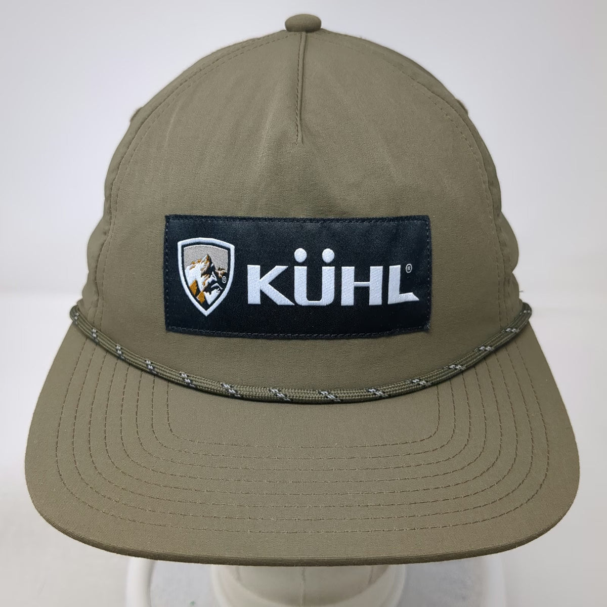 KÜHL 5 Panel Green Hat One Size Snapback Rope Mountain Logo Performance Cap