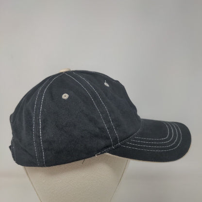 BP Asphalt Strapback Hat Black One Size Yupoong Embroidered 6 Panel