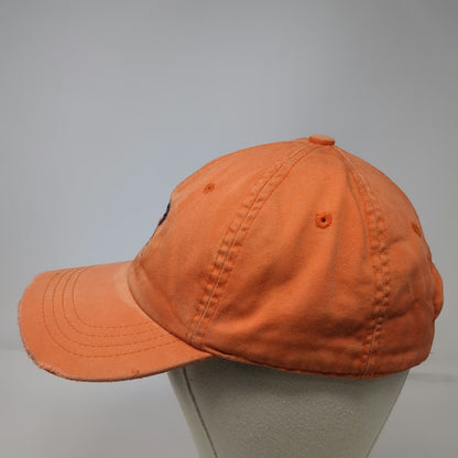 No Boundaries Baseball Cap Orange Blue One Size Distressed Slideback Logo Hat