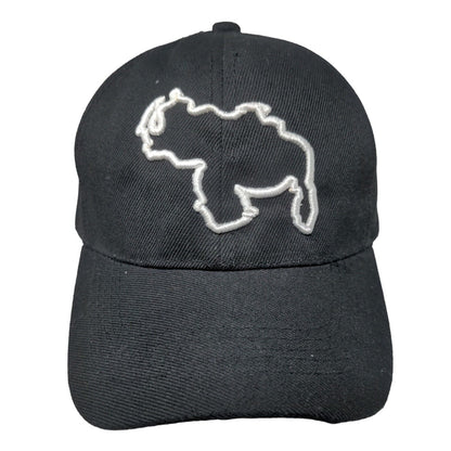 Unbranded Strapback Hat Black One Size Adjustable Embroidered 6 Panel