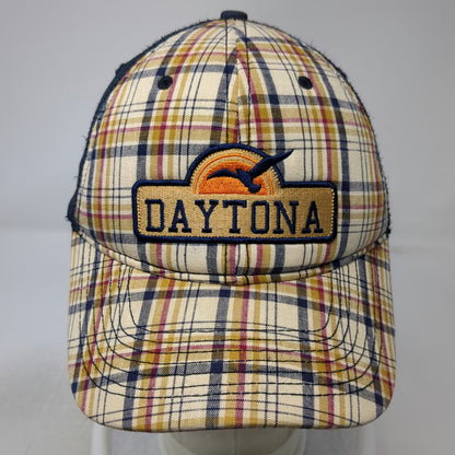 Bioworld Daytona Trucker Hat Blue Beige Plaid Mesh Snapback One Size Seagull