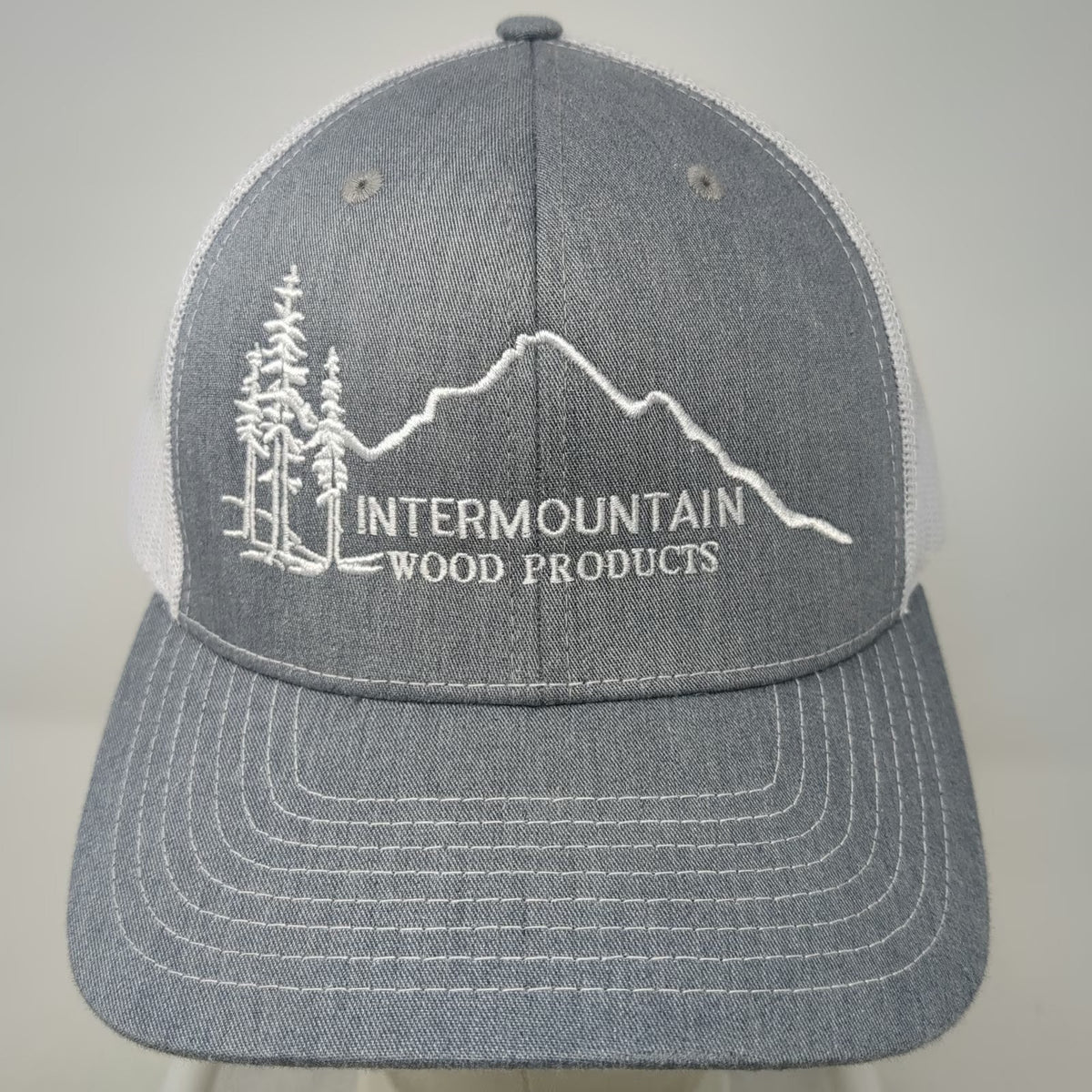Richardson 112 Trucker Hat Gray OSFM Intermountain Wood Products Snapback Mesh