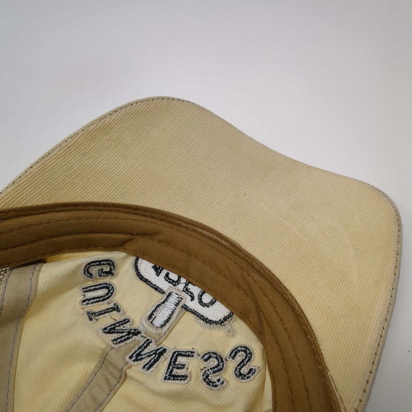Guinness 1759 Snapback Trucker Hat Tan One Size Adjustable Mesh Back Bio-Domes
