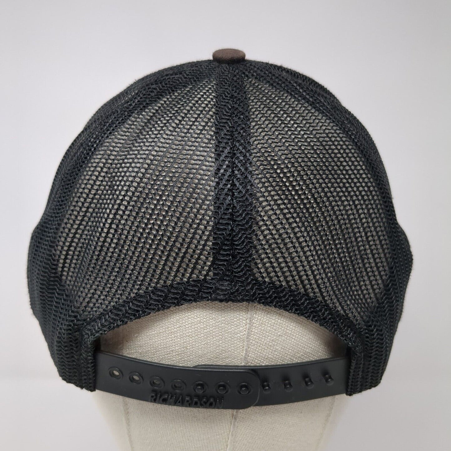 McCall Idaho Patch Snapback Trucker Hat Black One Size Mesh Back