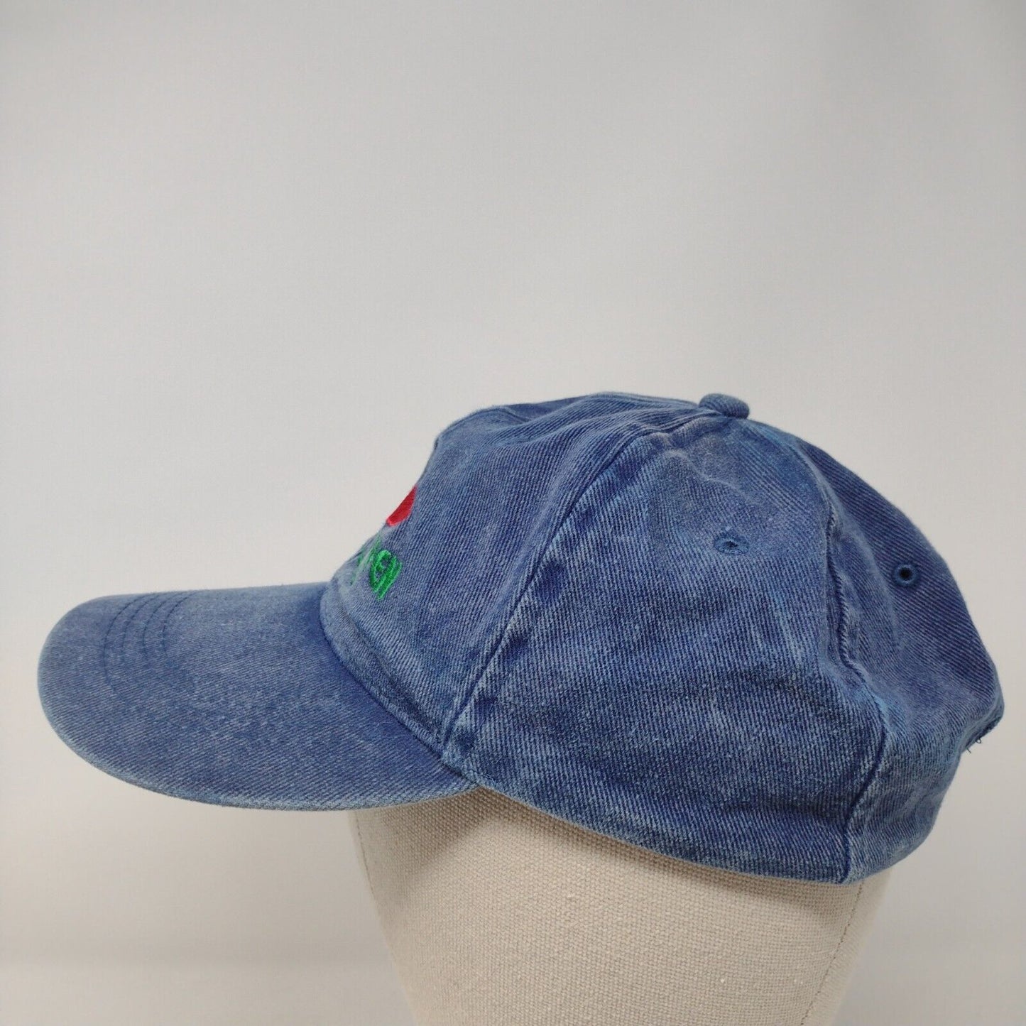 Jalapeño Open Strapback Hat Blue OSFA Embroidered Denim 6 Panel Otto Cap