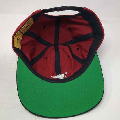 Primitive Snapback Red One Size Pennant Logo Green Underbrim Skateboarding Hat