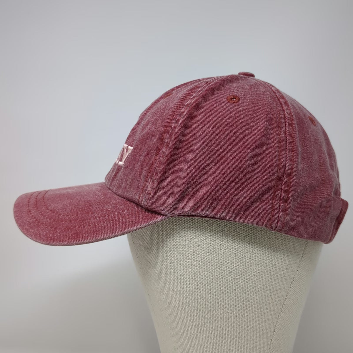 HC Baseball Cap Red White One Size Rose All Day Embroidered Strap Cotton Hat