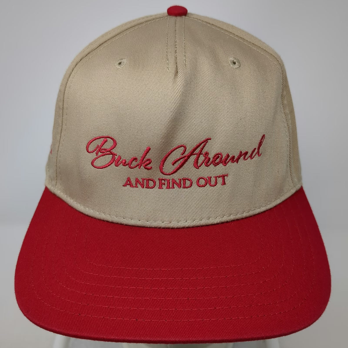 Otto 5 Panel Hat Beige Red One Size Snapback Buck Around And Find Out Columbus