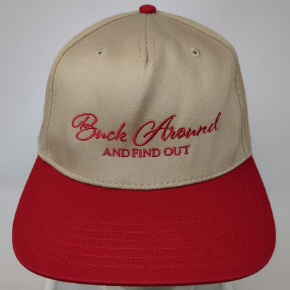 Otto 5 Panel Hat Beige Red One Size Snapback Buck Around And Find Out Columbus