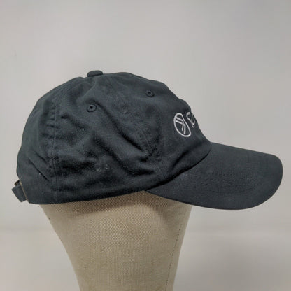 Savvi Men's Slideback Hat Black Adjustable Embroidered Logo 100% Cotton