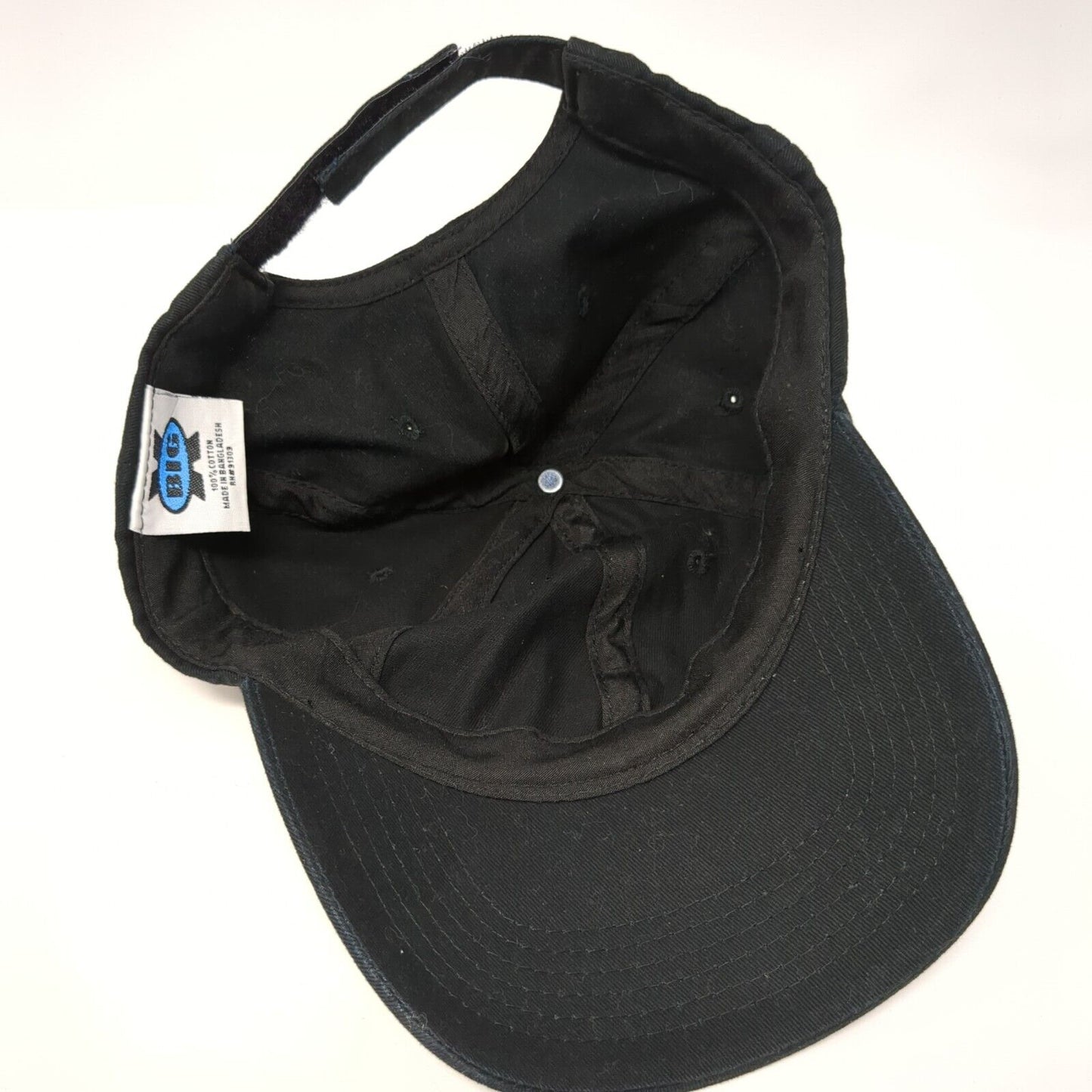 BIG X Strapback Hat Black One Size Adjustable Vented Holes 6 Panel Blank Cotton