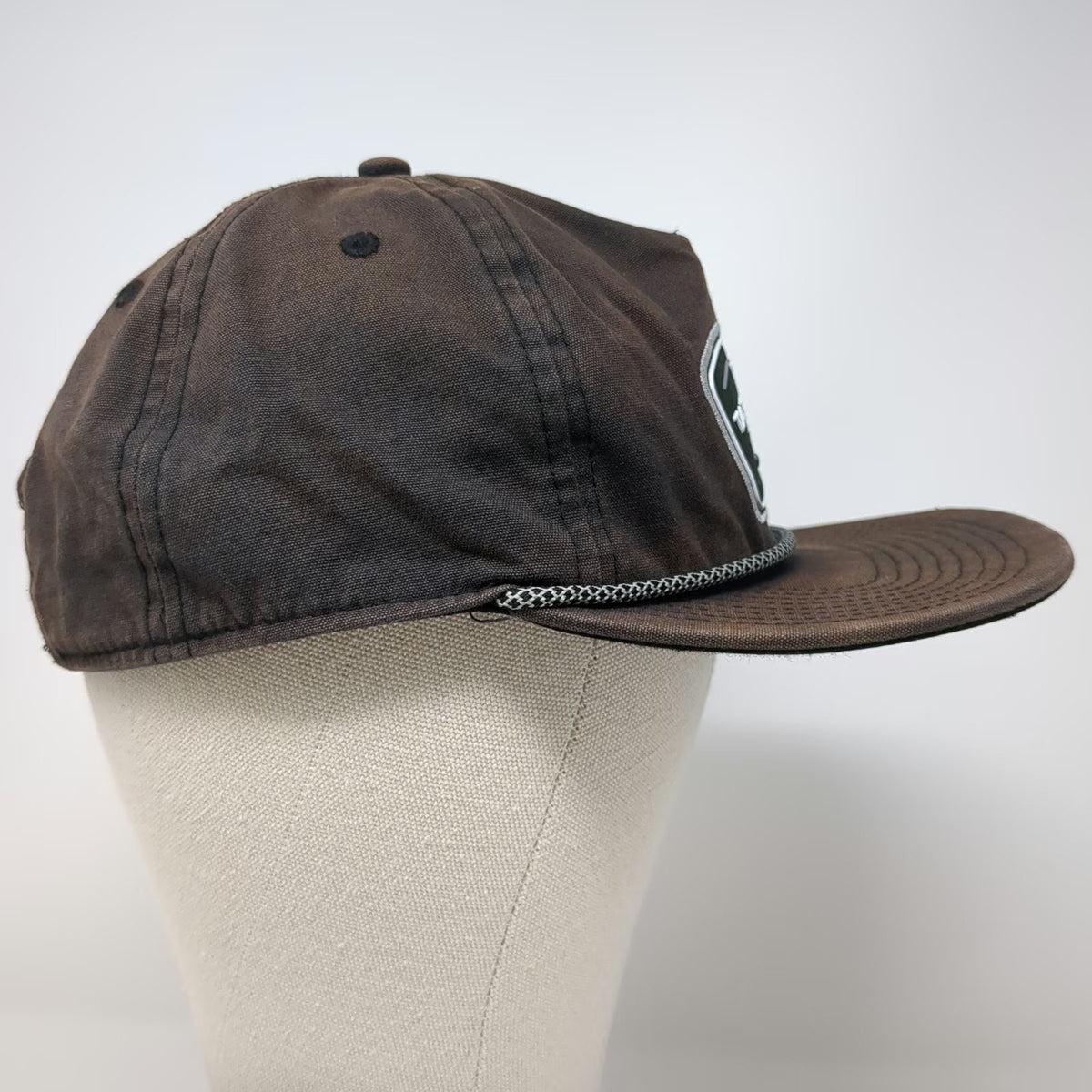 TaylorMade 5 Panel Black One Size Golf Snapback Rope Hat Cotton Patch Logo Flat