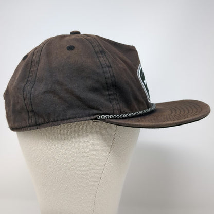 TaylorMade 5 Panel Black One Size Golf Snapback Rope Hat Cotton Patch Logo Flat
