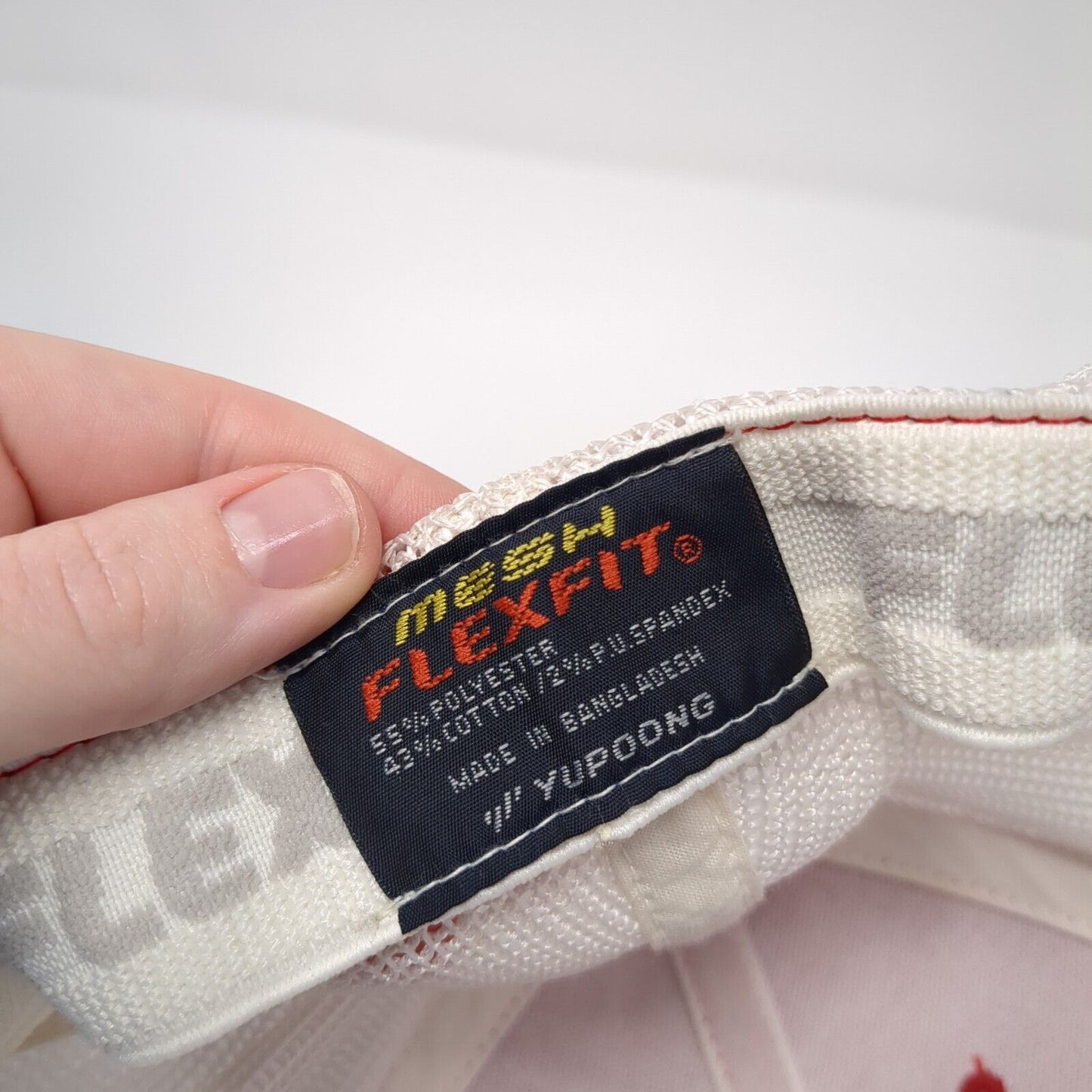 Farmboy Smokehouse Original Farm Recipes Fitted Trucker Hat Red OS Flexfit Mesh