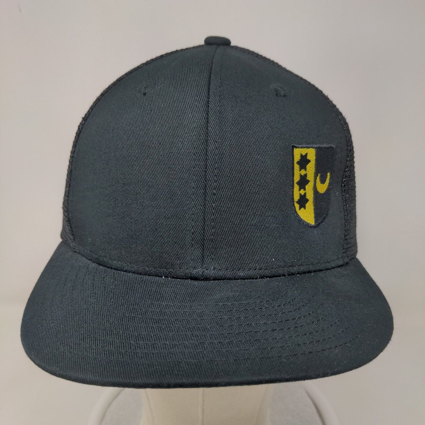 Champro Snapback Hat One Size Black Mesh Back Embroidered Military Shield Logo