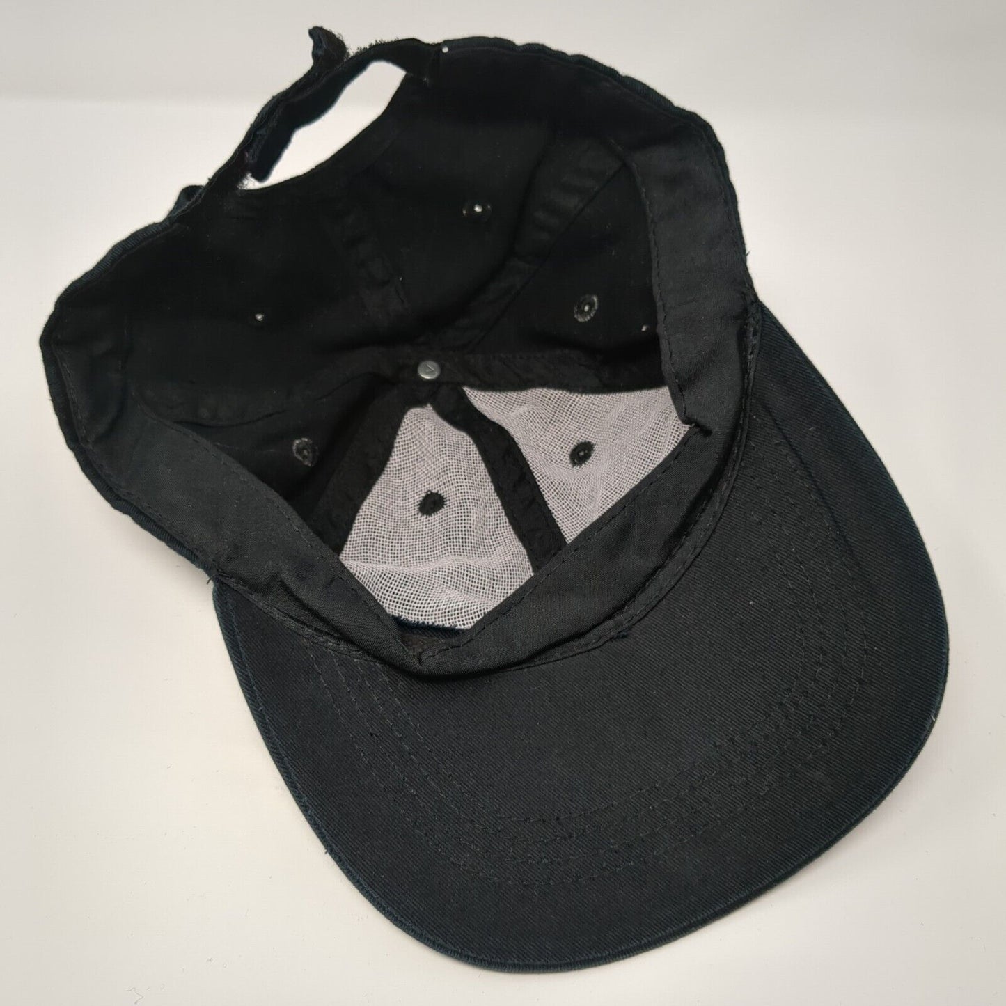 Unbranded Strapback Hat Black One Size Solid Adjustable Blank 6 Panel