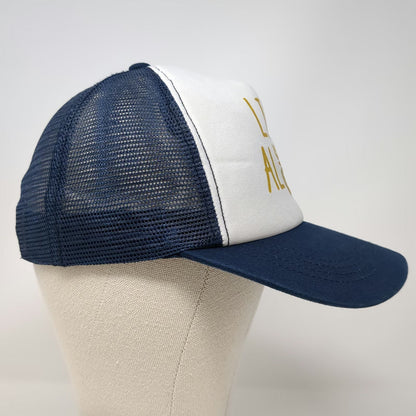 Island Crew Hawaii Trucker Hat Blue One Size Live Aloha Pineapple Mesh Snap Back