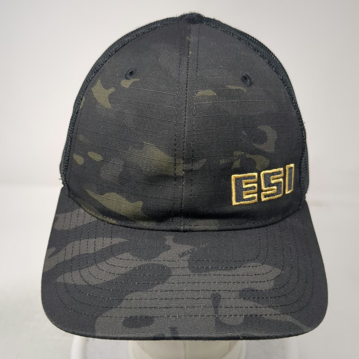 Richardson Trucker Hat Black Multicam Camo ESI Logo Mesh Snapback One Size