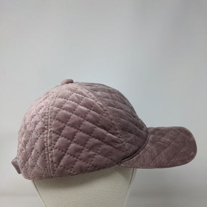 David & Young Quilted Strapback Hat Pinkish-Purple One Size 6 Panel Blank