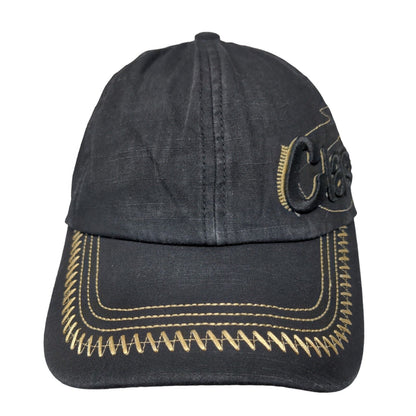 Classic Slideback Hat Black One Size Adjustable Embroidered 6 Panel Cotton