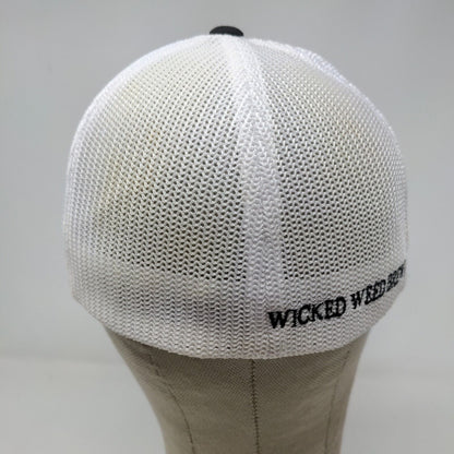 Flexfit Men's Fitted Hat Stretch Black White Embroidered Wicked Weed Brewing