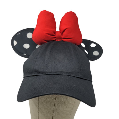 Disney Parks Women's Snapback Hat Black Size 57-60 Bow Ears Minnie Mouse