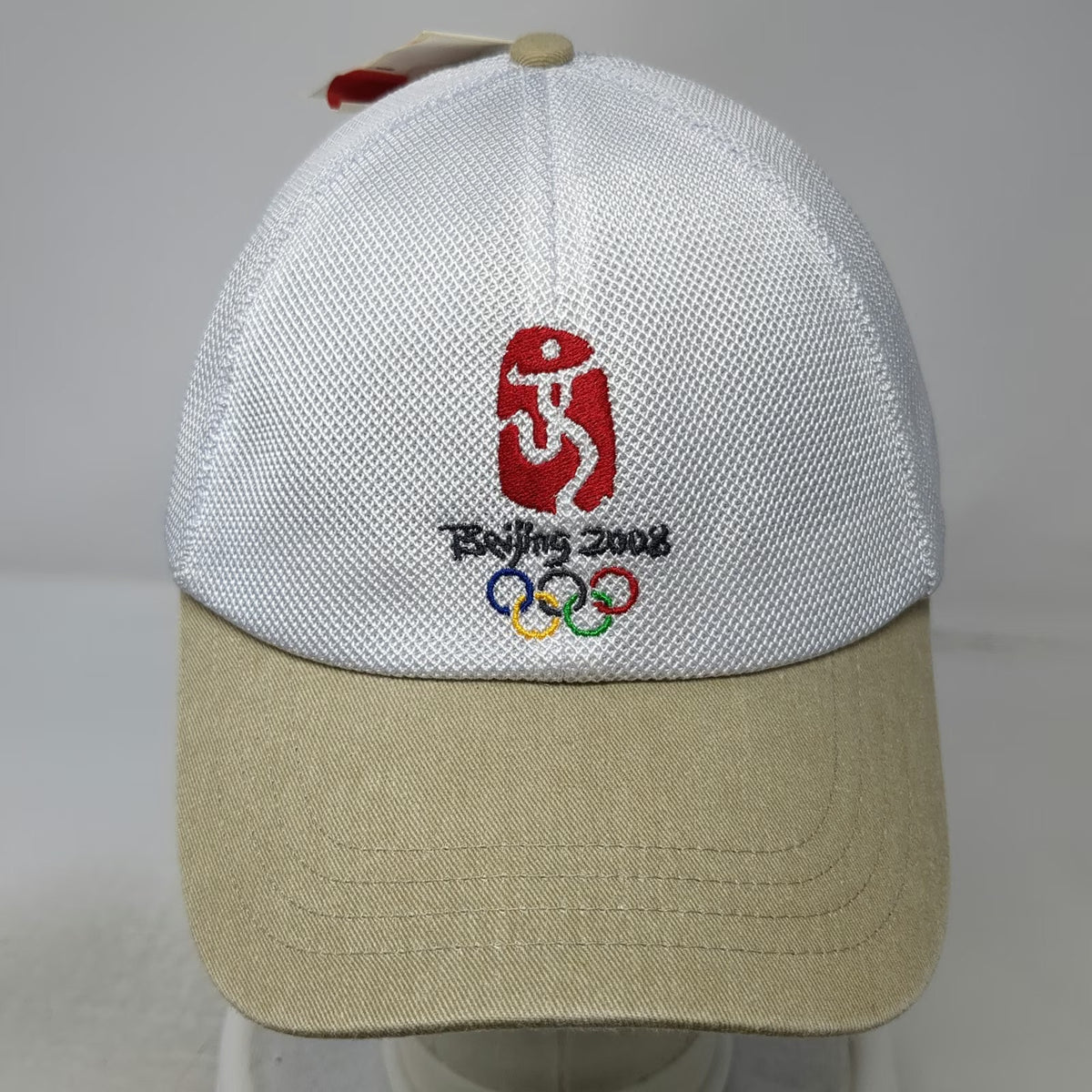 Beijing 2008 Olympics Official Mesh Trucker Hat White Beige Snapback W/Tags