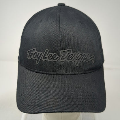 Troy Lee Designs Baseball Cap Black S/M Flexfit Raised Rubber Logo Signature Hat