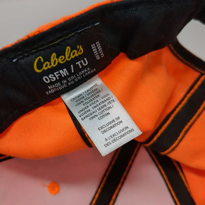 Cabela's Baseball Cap Orange One Size Camo Zonz Woodlands Strapback Hunting Hat