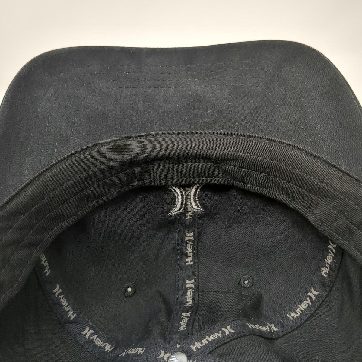 Hurley Baseball Cap Black One Size Tonal Logo Cotton Nylon Blend Slideback Hat