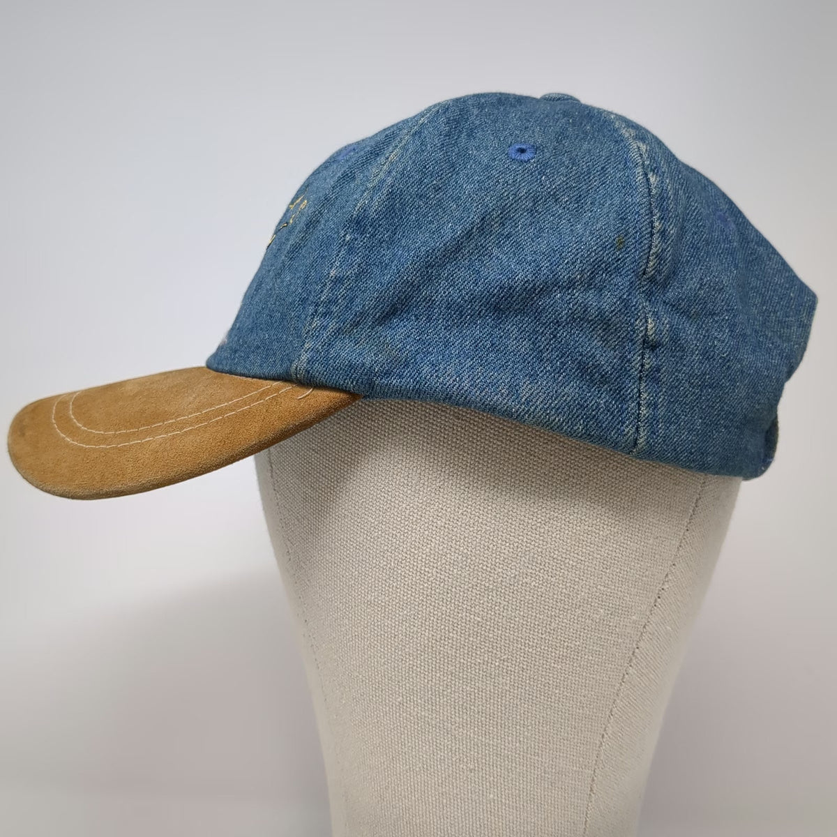 Falcon Baseball Cap Blue One Size Denim Suede Brim Texas Dallas Longhorn Hat