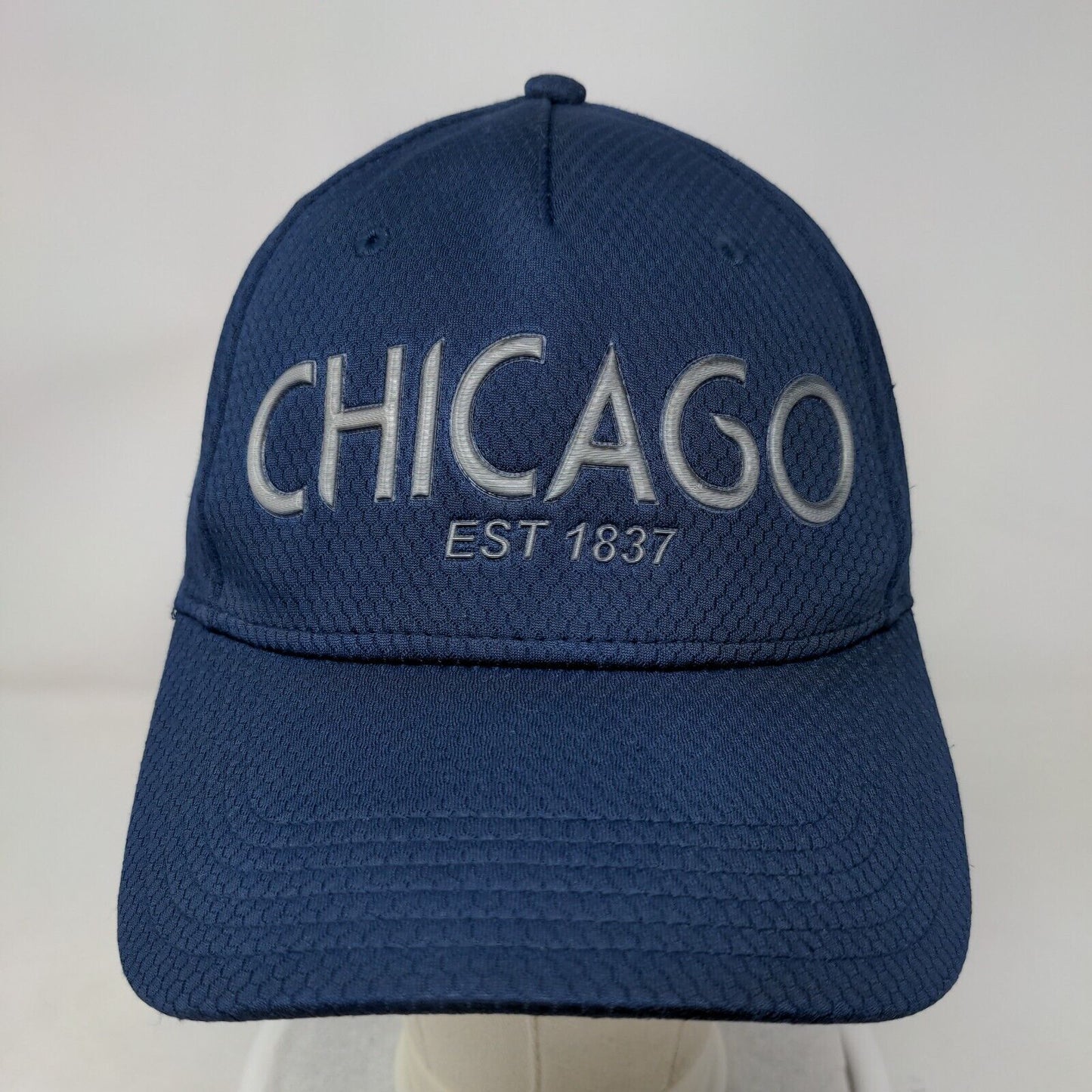 Chicago Est 1837 Strapback Hat Blue One Size Vent Holes Essencial Caps