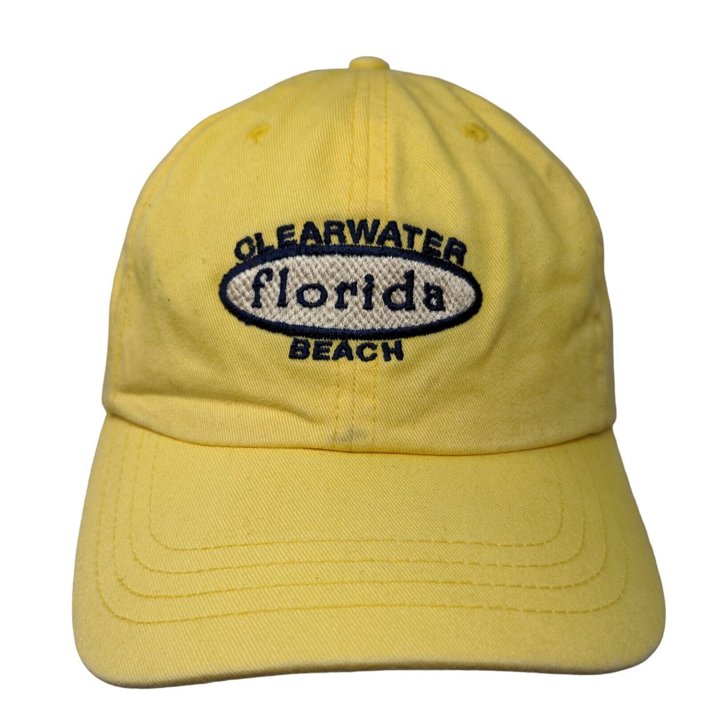 Unbranded Men's Slideback Hat Yellow Size OSFA Embroidered Clearwater Beach FL